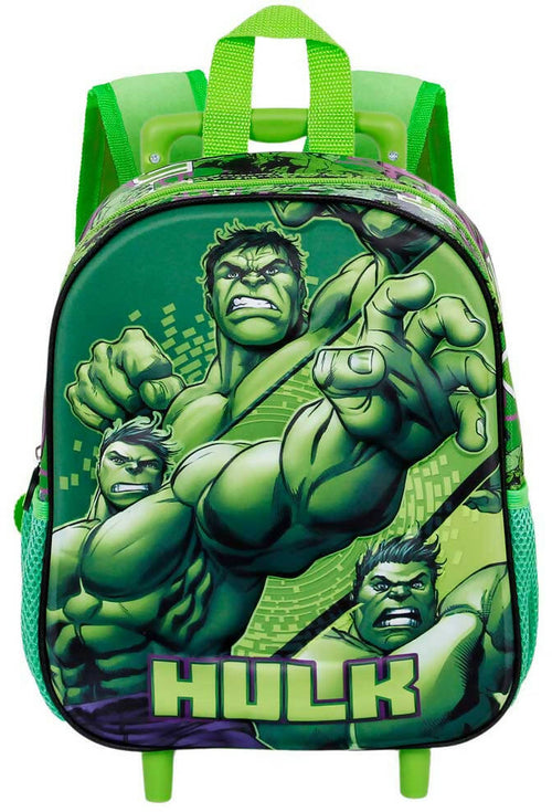 Hulk Verde Zaino 3d Con Ruote Piccolo Hulk Destroyer per Bambini per La Scuola Marvel