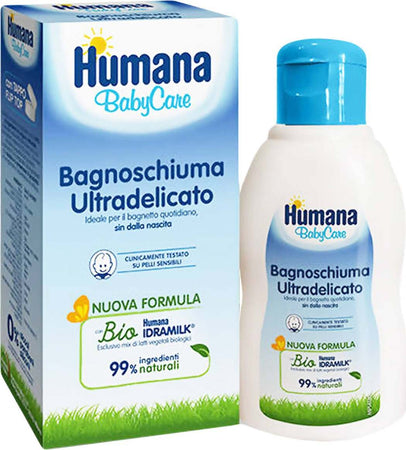 Humana Baby Care Bagnoschiuma Ultradelicato Per Bambini 200 Ml Humana Bio 99% Di Ingredienti Naturali Igiene Sanitaria Gioia del Bimbo - Villa San Giovanni, Commerciovirtuoso.it