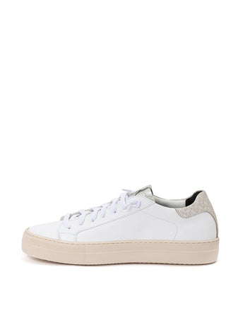 P448 Sneakers Thea Piton in Pelle bianca . da donna