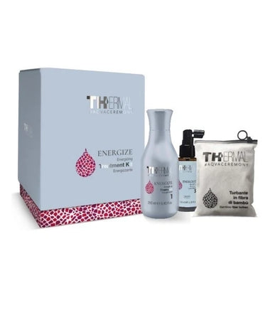 Emsibeth thermal aqvaceremony kit energize composto da lozione 100 ml + shampoo 250 ml + fascia benessere.