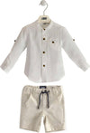 I Do Completo Bambino Camicia Bianca In Lino A Bottoni E Pantaloncino Corto Beige Bermuda Con Cordino 6-24 Mesi Moda/Bambini e ragazzi/Abbigliamento/Completi e coordinati/Completi due pezzi con pantalone Mondo Bimbo - Bagnara Calabra, Commerciovirtuoso.it