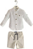 I Do Completo Bambino Camicia Bianca In Lino A Bottoni E Pantaloncino Corto Beige Bermuda Con Cordino 6-24 Mesi Moda/Bambini e ragazzi/Abbigliamento/Completi e coordinati/Completi due pezzi con pantalone Mondo Bimbo - Bagnara Calabra, Commerciovirtuoso.it