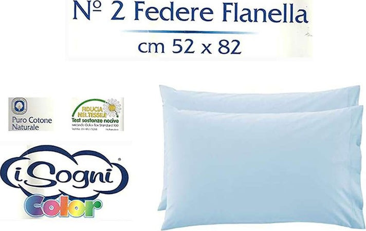 La Bottega Del Risparmio - Coppia Di Federe Tinta Unita Cotone Guanciale Cuscino