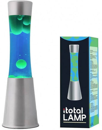 I-Total Lampada Lava Liquido Blu Cera Verde Lampada per Illuminazione D'atmosfera Lava Lamp Vetro Design Moderno