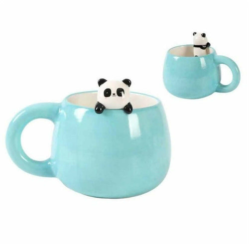 I-TOTAL Tazza in Ceramica con animaletto in ceramica sul bordo, tazza per tè o caffè