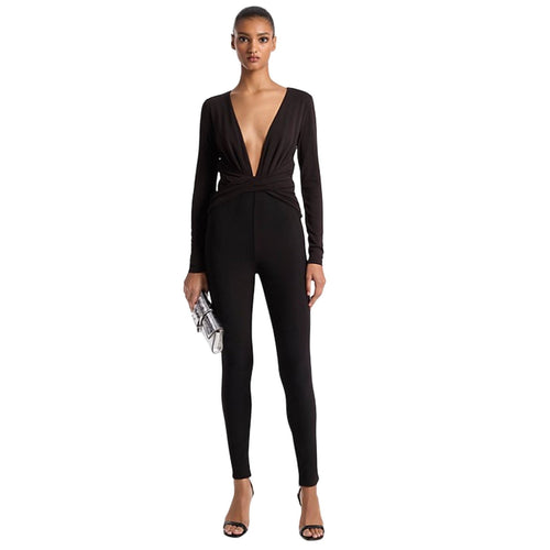 MICHAEL KORS tute a manica lunga donna michael kors - twst frnt mix fb jumpsuit - nero da donna