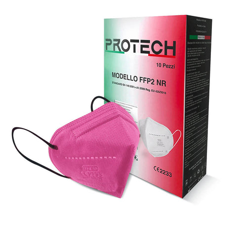 10x Mascherina FFP2 CE2133 Protech SRL Mascherina filtrante 5 strati FFP2 | BFE ≥98% | Prodotta in Italia