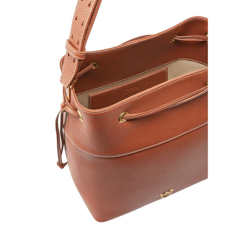 Pinko borse a tracolla donna pinko - secchiello classic pelle - marrone da donna