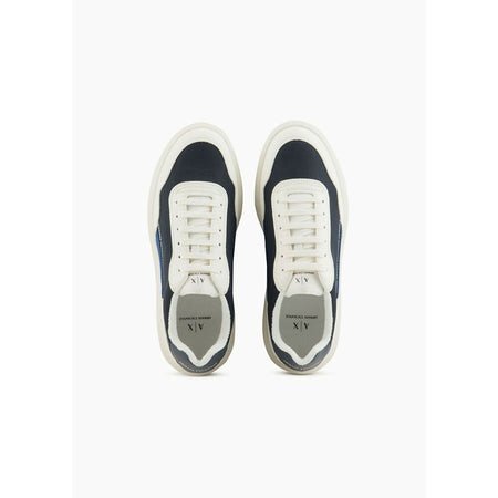 Armani Exchange Sneakers Uomo Ecopelle XUX201 XV802 T691 Blu + Bianco