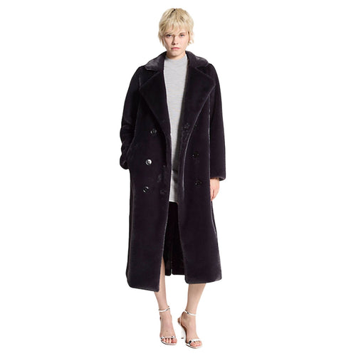 MICHAEL KORS cappotti donna michael kors - oversized db fx fur coat - blu da donna