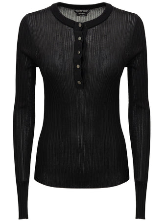 Tom Ford Top Polo Donna Trasparente - Nero da donna