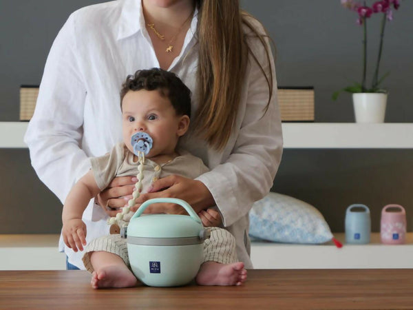MIZU BABY - Yume Food Easy - Thermos pappa 680 ml, colore verde acqua, contenitore termico per alimenti e pappe