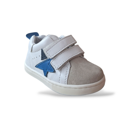 Scarpe Primi Passi Bambino Balducci Cita Soft Pelle Bianco Grigio Blue Made in Italy