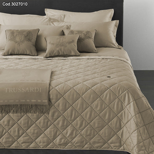 Trapuntino Matrimoniale Trussardi Seam Line 270x260 cm Raso di Cotone