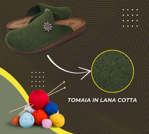 Originali Zoccoli Alpini, Ciabatte Uomo e Donna Invernali, Calde Sabot Tirolesi in Lana Cotta, 100% Made in Italy