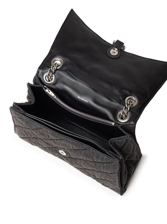 Balenciaga Borsa a Spalla Crush Medium in Denim da donna