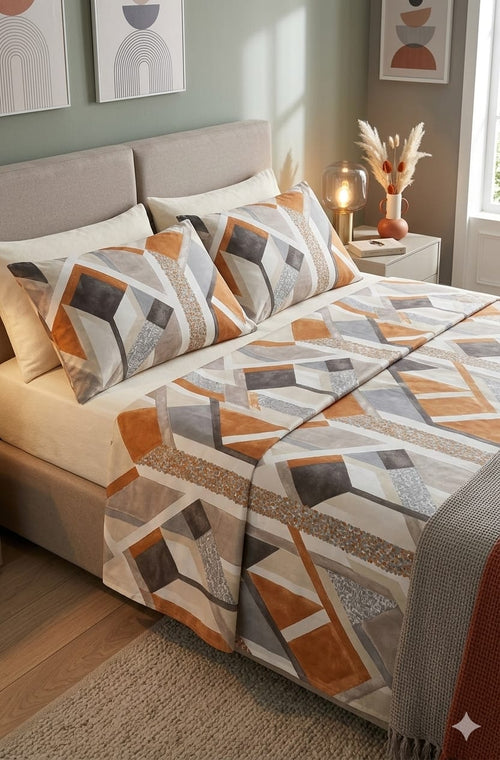 Completo Lenzuola Casa Giulia Majestic Matrimoniale Cotone Teknotime