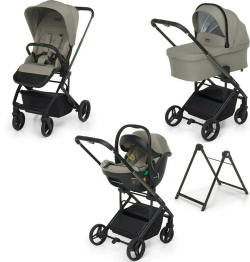 FOPPAPEDRETTI Sistema Combinato TicToc i-Size colore Desert - trio full - navicella, passeggino, ovetto seggiolino auto, base Elevo