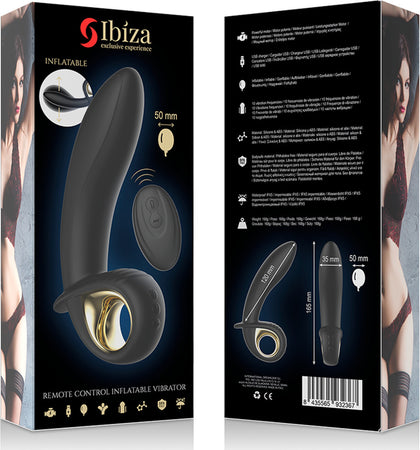 Ibiza Vibratore Gonfiabile In Silicone Nero Con Telecomando Wireless Salute e cura della persona/Erotismo e contraccezione/Sex toys/Vibratori/Vibratori classici Kondorama - Martinsicuro, Commerciovirtuoso.it