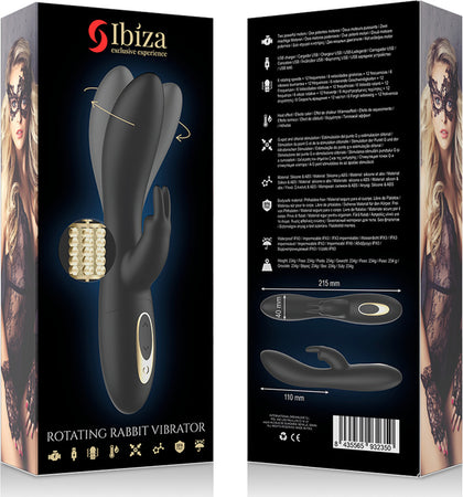 Ibiza Vibratore Rotante Rabbit In Silicone Nero Con Stimolatore Clitoride Ricaricabile Usb Salute e cura della persona/Erotismo e contraccezione/Sex toys/Vibratori/Vibratori Rabbit Kondorama - Martinsicuro, Commerciovirtuoso.it