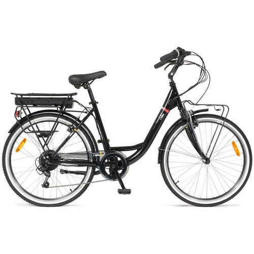 I-bike bici elettrica city easy flow litio \ 26\ 78 ah 45 km 36 v 4 h 280 wh colore nera