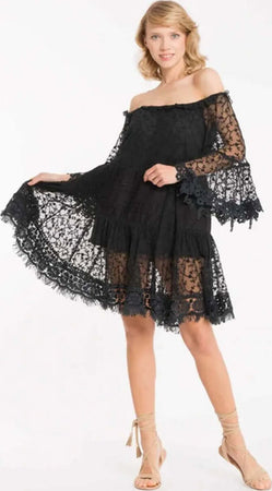 Iconique Abbigliamento Abito Donna Nero Corto in Pizzo Amber Vestito Casual a Balze Moda/Donna/Abbigliamento/Vestiti/Casual You Store - Messina, Commerciovirtuoso.it