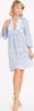 Iconique Abito Donna Azzurro a Manica 3/4 in Tessuto Puro Cotone 100% Con Ricami Vestito Estivo Fresco Con Scollatura a V E COllo Alla Coreana Moda/Donna/Abbigliamento/Vestiti/Casual You Store - Messina, Commerciovirtuoso.it