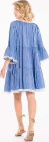 Iconique Abito Donna Corto Blu Con Manica Volant 100% Cotone Con Ricami E Merletti Vestito Estivo Ampio Con Scollatura a Barca Regolabile E Coulisse Moda/Donna/Abbigliamento/Vestiti/Casual You Store - Messina, Commerciovirtuoso.it