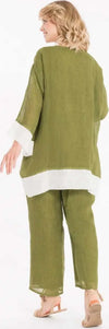 Iconique Pantaloni Donna 100% Lino Verdi Modello Dritto E Ampio Pantalone a Vita Media Comodi E Freschi Moda/Donna/Abbigliamento/Pantaloni You Store - Messina, Commerciovirtuoso.it