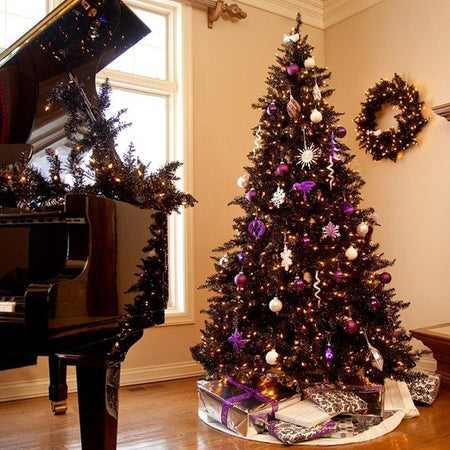 Palline in vetro per albero di natale malva scuro decorazione natalizia