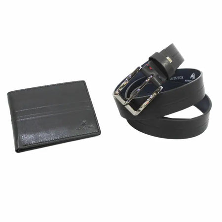 IDK994 Set uomo cintura e portafoglio Armata di Mare Nero 0000000226 - UNICA / Nero - Set uomo cintura e portafoglio