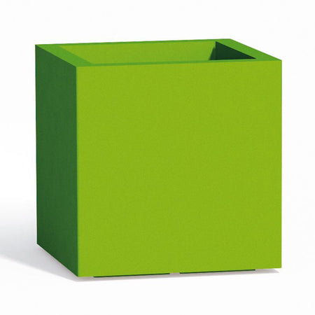 Vaso Cromia Cube quadrato decorazione a tinta unita in resina "Made in Italy"