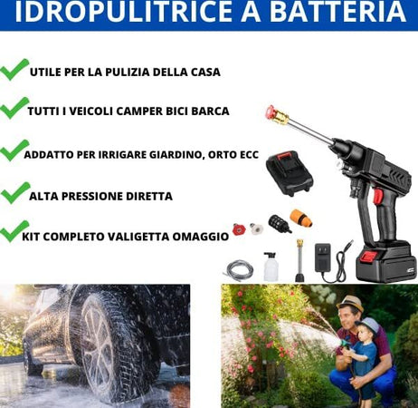 Idropulitrice-a-batteria-senza-fili,-idropulitrice-50PSI-portatile-elettrica,-batteria-48v-1500mAh-ricaricabile,-per-per-Lavare-Auto,-Innaffiare-Fiori-irrigazione-da-giardino