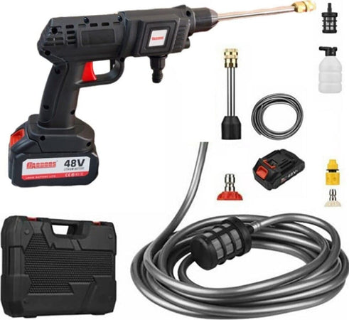 Idropulitrice-a-batteria-senza-fili,-idropulitrice-50PSI-portatile-elettrica,-batteria-48v-1500mAh-ricaricabile,-per-per-Lavare-Auto,-Innaffiare-Fiori-irrigazione-da-giardino