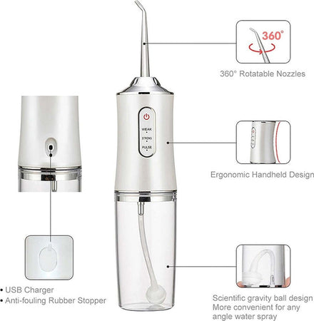 Idropulsore Dentale Portatile 3 Modalit? 4 Ugelli Ricambio Ipx7 Usb Ricaricabile Salute e cura della persona/Igiene dentale/Accessori per idropulsori e fili interdentali elettrici Trade Shop italia - Napoli, Commerciovirtuoso.it