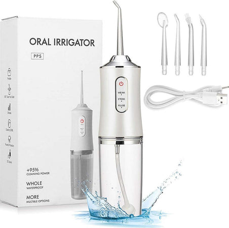 Idropulsore Dentale Portatile 3 Modalit? 4 Ugelli Ricambio Ipx7 Usb Ricaricabile Salute e cura della persona/Igiene dentale/Accessori per idropulsori e fili interdentali elettrici Trade Shop italia - Napoli, Commerciovirtuoso.it