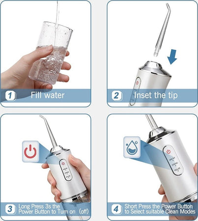Idropulsore Dentale Portatile 3 Modalit? 4 Ugelli Ricambio Ipx7 Usb Ricaricabile Salute e cura della persona/Igiene dentale/Accessori per idropulsori e fili interdentali elettrici Trade Shop italia - Napoli, Commerciovirtuoso.it