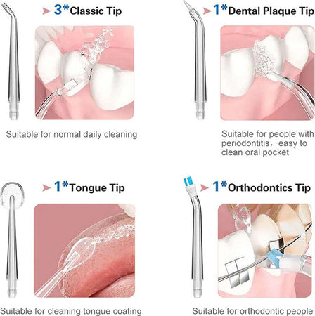 Idropulsore Dentale Portatile 3 Modalit? 4 Ugelli Ricambio Ipx7 Usb Ricaricabile Salute e cura della persona/Igiene dentale/Accessori per idropulsori e fili interdentali elettrici Trade Shop italia - Napoli, Commerciovirtuoso.it