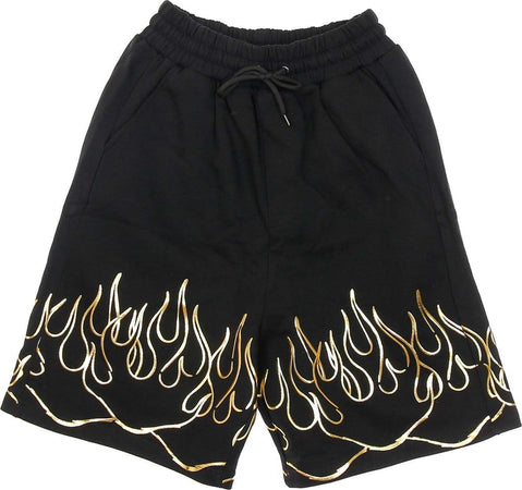 IHS-Pantalone-Corto-Tuta-Uomo-3d-Print-Flames-Shorts-Black-da-uomo