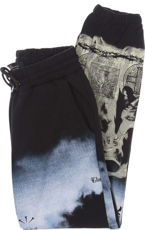 IHS-Pantalone-Tuta-Leggero-Uomo-Clouds-&-Flames-Jogger-Black/multi-da-uomo