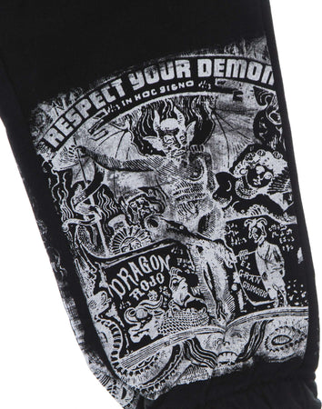 IHS-Pantalone-Tuta-Leggero-Uomo-Respect-Your-Demon-Jogger-Black-da-uomo