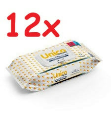 UNICO Salviettine Umidificate Effetto Crema - delicate ed emollienti a base di aloe vera ed olio di mandorle dolci - dermatologicamente testate - 12 pacchi da 72 salviettine - 864 salviettine