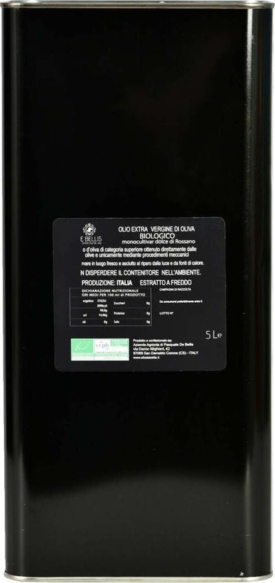 Il Prezioso Monocultivar Dolce Di Rossano 5 L; 100% Calabria Olio Extravergine Biologico 2022 Alimentari e cura della casa/Oli aceti e condimenti per insalata/Oli/D'oliva Olio De Bellis - San Demetrio Corone, Commerciovirtuoso.it
