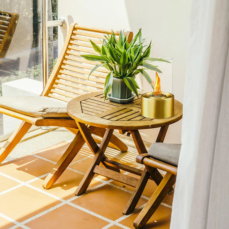 Lampada a Bioetanolo da Tavolo "Marsiglia" in Acciaio per arredamento Bar e Ristoranti