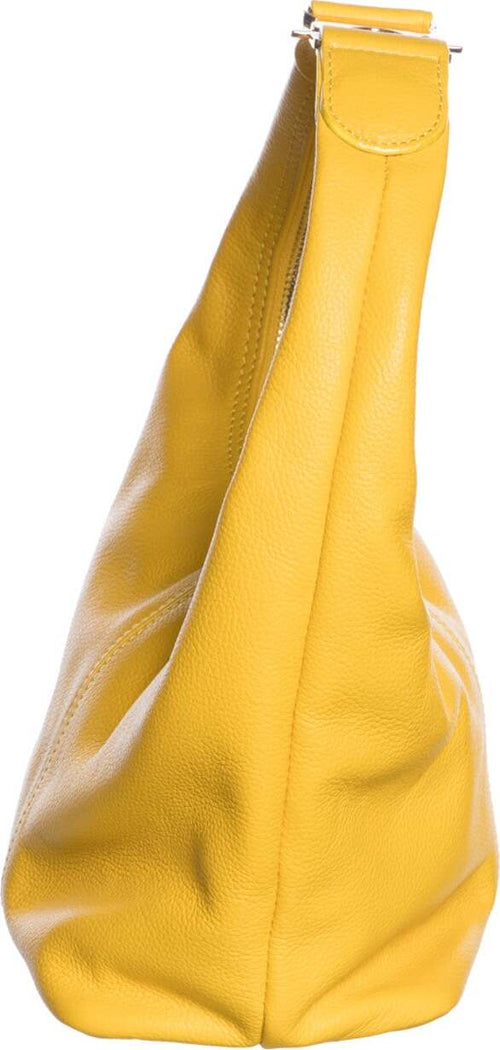 Ilenia---Borsa-da-Donna-Gialla-In-Vera-Pelle-con-Moschettone