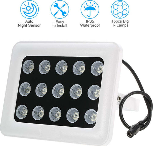 Illuminatore Faretto Infrarossi Per Telecamera 15 Led Ir 900 Lm Per Telecamere Articoli da Giardino > Illuminazione da esterno > Faretti da esterno Trade Shop italia - Napoli, Commerciovirtuoso.it