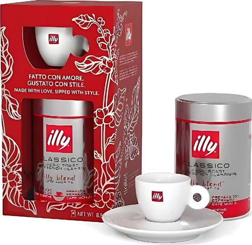 Illy-Christmas-Box-Barattolotostato-Macinato-250gr-+-Tazzina