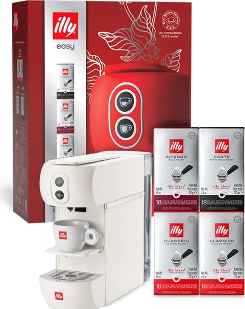 Illy-Macchina-Da-Caffe-Acialde-44mm-Easy-Bianca-+-72-Cialde