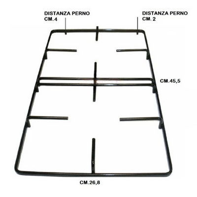 Griglia Rex Electrolux in piattina nera lucida cucina gas 45,5 x 26,8 cm