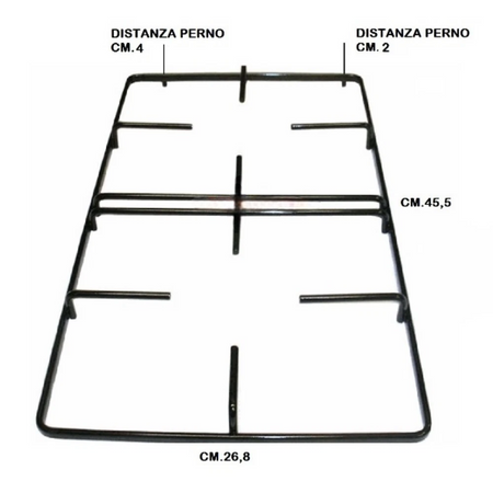 Griglia Rex Electrolux in piattina nera lucida cucina gas 45,5 x 26,8 cm